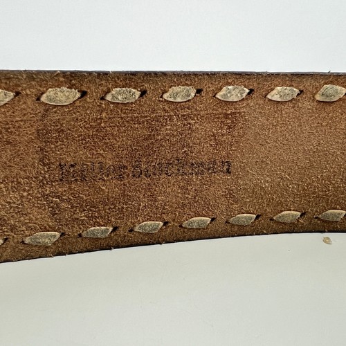 Vintage 70s Tony Lama Miller Stockman KEN Tooled Leather Belt Size 42 Western - Picture 8 of 8