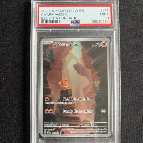 2023 POKEMON MEW EN-151 ILLUSTRATION RARE #168 CHARMANDER PSA 9