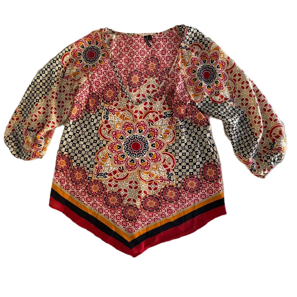 Top Heart Soul Y2K Bohemio Hippie Festival Mandala Multi Patrón Para Mujer Mediano Foto 3 de 4