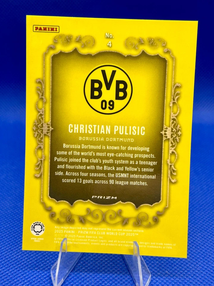 2025 Prizm FIFA Club World Cup Christian Pulisic Pitch Crowns SSP #4 - Image 2 of 2