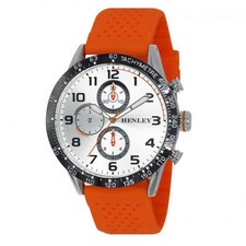 Watch Polished Sports Large Orange Silicone Case Black Top Ring Dial Mini Dials