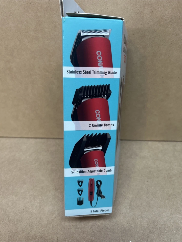 Peine ajustable recortador de hoja de acero inoxidable con cable para barba y bigote Conair Man Foto 3 de 4