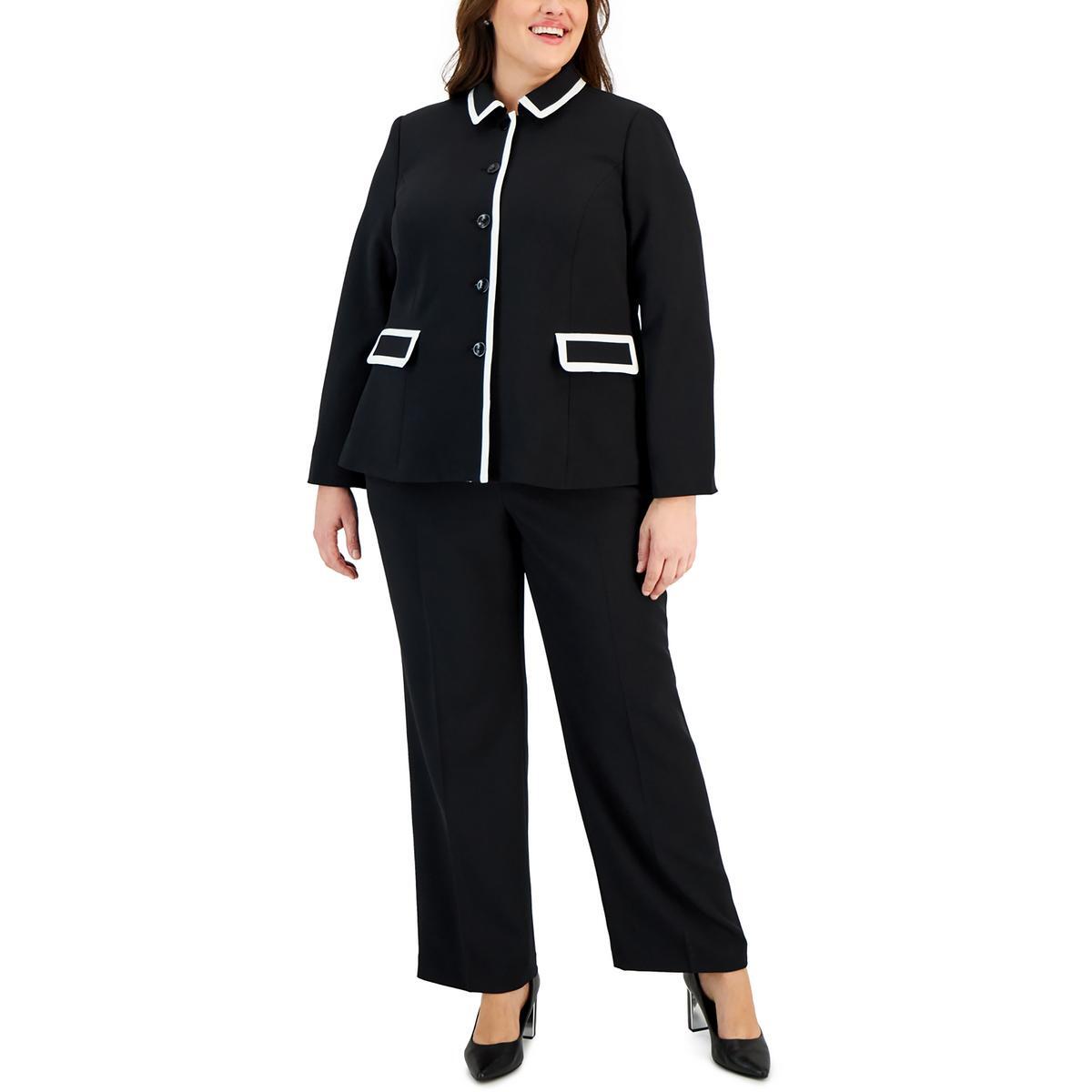 Le Suit Женский Ч/Б 2ШТ Рабочая одежда Офисный брючный костюм Плюс 22W BHFO 0013