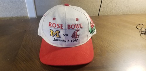 Vtg ROSE BOWL 1998 Snapback Hat Cap MICHIGAN VS WSU - RARE 
