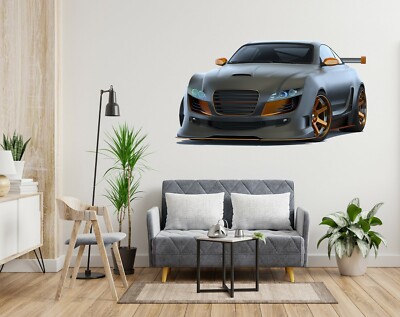 3D Dunkles Schwarz H789 Auto Wallpaper Wandbild Poster Wandaufkleber Transport