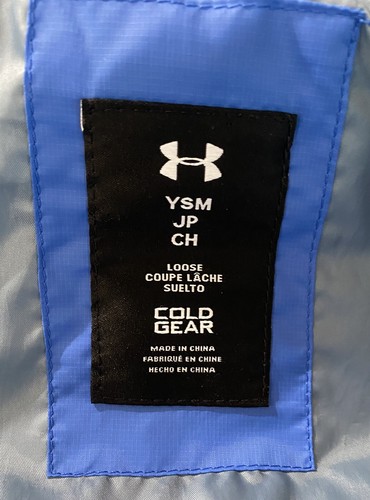 Boys UNDER ARMOUR Blue & Gray Hooded Zip Puffer Jacket Size 8 YSM - Picture 11 of 14