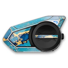For SENA 50S Skin Protective Sticker Decal Glossy Blue Marble