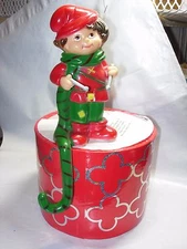 CHRISTMAS TREE ORNAMENT VINTAGE LITTLE DRUMMER BOY STOCKING HOOK SHELF HANGER