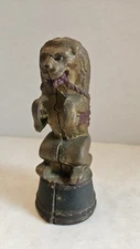 Antique A.C. Williams Cast Iron Painted Lion on Drum Still Bank, Item 444B