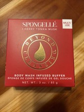 Spongelle CHERRY TONKA Body Bath Buffer Infused Sponge 3oz New