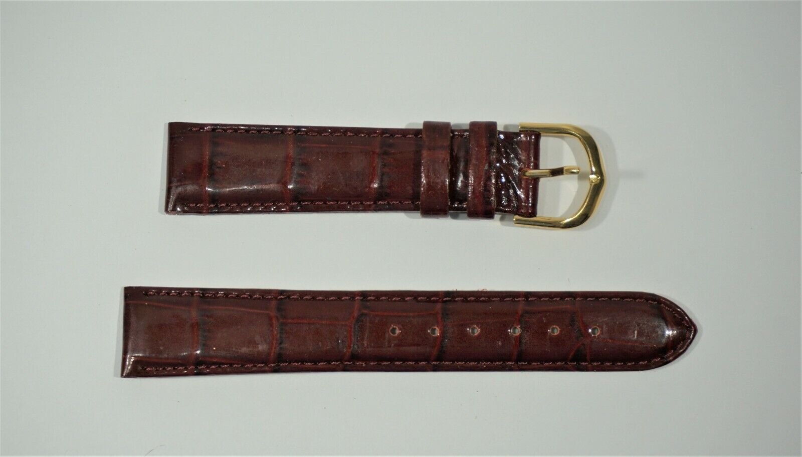 Banda Bordeau Red Croc Embossed Leather Watch Band Strap Size 18mm x 16mm