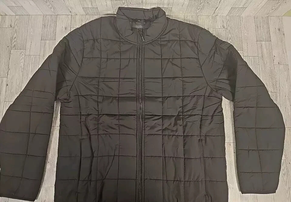 NEW Voyager Men's Polar Fleece Quilted Lined Puffer Jacket Black