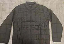 NEW Voyager Men's Polar Fleece Quilted Lined Puffer Jacket - Black - Size LARGE