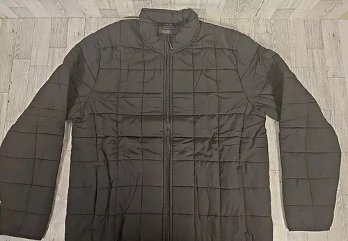 NEW Voyager Men's Polar Fleece Quilted Lined Puffer Jacket - Black - Size LARGE