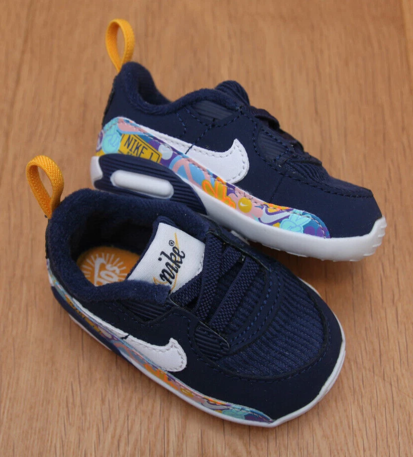 Nike Baby Max 90 Cuna SE (CB) ~ Azul Marino Medianoche/Blanco ~ Talla 3C Nuevo en Caja (La caja tiene algo de desgaste) Foto 3 de 4