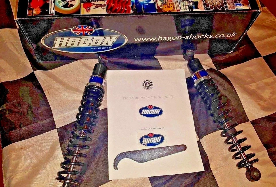 BULTACO FOLLANG 250/360 MK7, MK8. Amortiguadores dobles Hagon 1974-1979 (MotoX) Foto 4 de 4