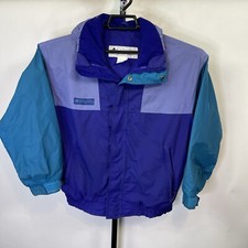Vintage 90s Columbia Ski Jacket Size Youth XL 14/16 Purple Blue
