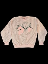 Vtg PM activewear Rushmore Caves Black Hills, S.D. Striped Pink/White Sweatshirt