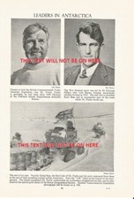 LEADERS OF ANTARTICA DR VIVIAN FUCHS SIR EDMUND HILLARY  ILLUSTRATION PRINT