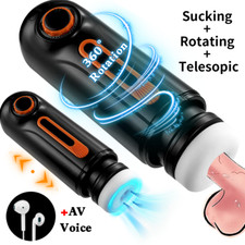 Male Masturbaters Automatic HandsFree Thrusting Cup Rotating Stroker Men Sex Toy