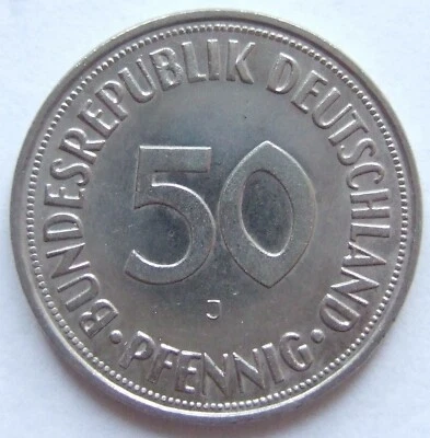Münze Bundesrepublik Deutschland 50 Pfennig 1968 J in fast Stempelglanz - Bild 1 von 2