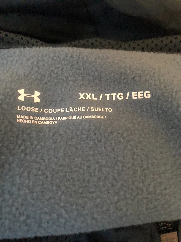 Under Armour UA Mens Sz 2XL Full Zip Fleece Lined Storm Hooded Vest  Blue Teal - Image 3 of 4