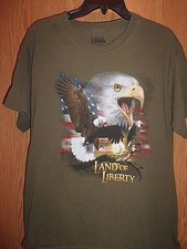 EAGLES Land of Liberty brown graphic L t shirt