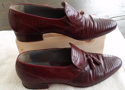 John Weitz Genuine Lizard Shoes Size 8.5 Mens Loafers Slip  display picture 3