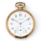 ANTIQUE ILLINOIS A. LINCOLN HAND WOUND RAILROAD POCKET WATCH 21J GOLD FILL