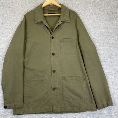 #ad UNIQLO Men#x27;s OG Military Green Utility Field Jacket Size XL Button Up Chore Coat $34.25