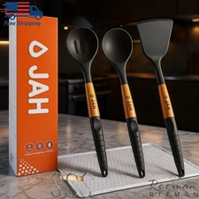 Non Stick Silicone Cooking Kitchen Utensils Set 3 Pcs Dishwasher Safe BPA Free