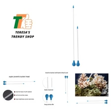 Aquarium Coral Feeder, 2Pcs Long Acrylic Pipette Dropper Tube with Waste Remo...