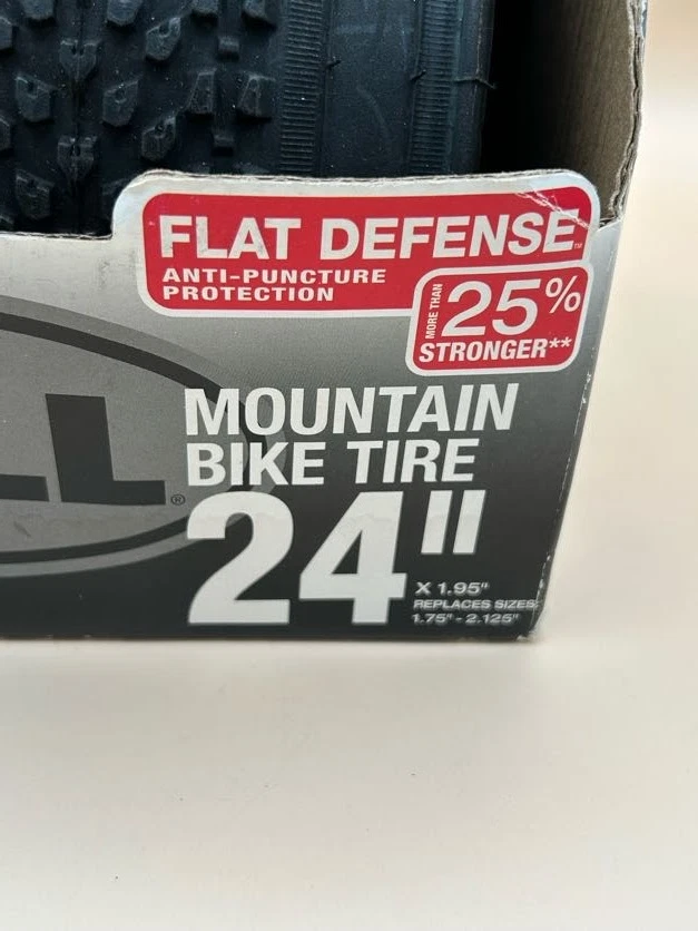 Neumático de bicicleta de montaña Bell 24" todo terreno defensa plana banda de rodadura negro 24" x 1,95" Foto 2 de 4