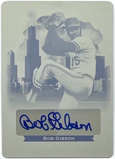 2013 Leaf National Redemption Yellow Print Plate Bob Gibson Auto  #NA-BGI 1/1