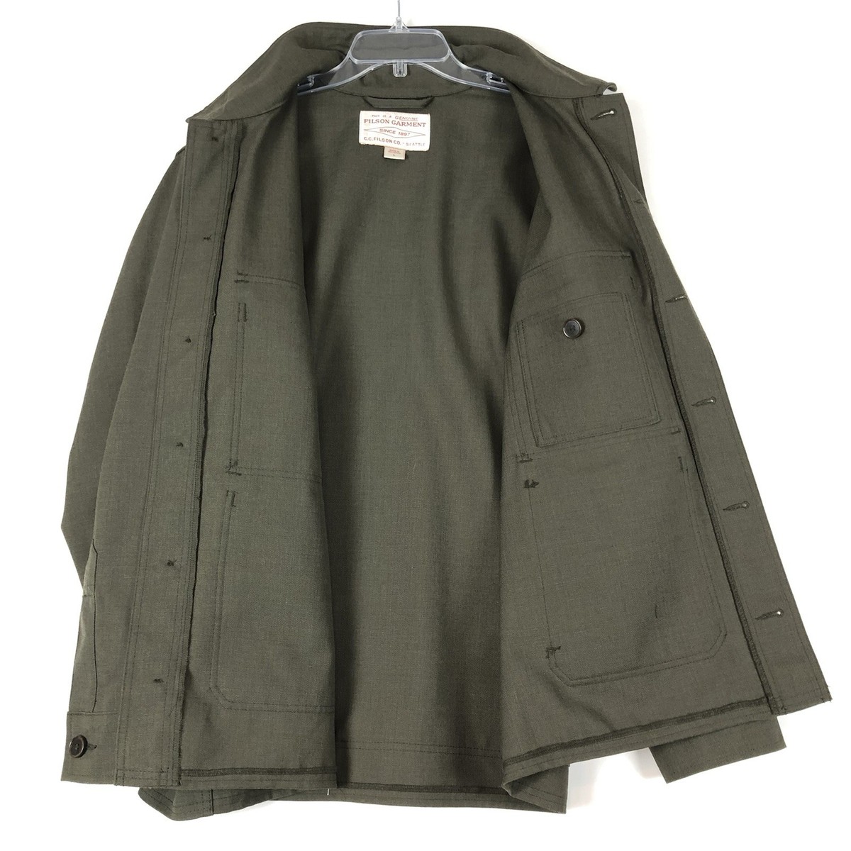 Filson Forestry Cloth Cruiser Mens L Forest Green Heather Olive