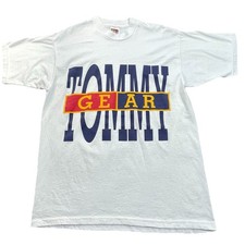 Vtg Tommy Hilfiger Tommy Gear Shirt Mens Large White T-Shirt Bootleg 90's Lg