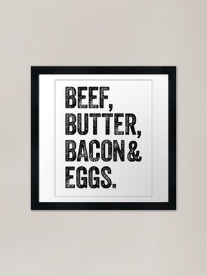 BBBE Fleischesser Rinderbutter Speck E gerahmtes Wandbild Poster Leinwanddruck Bild