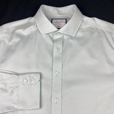 Charles Tyrwhitt Dress Shirt Men's 16.5-36 Pastel Green Slim Fit No Iron
