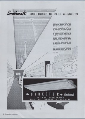 1950 Smithcraft Lighting Vintage Ad Chelsea MA Commercial MCM Design Director