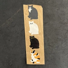 Vintage 80’s Mrs. Grossman’s Stickers By The Yard Strip - CATS