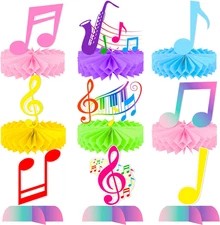 Music Note Theme Honeycomb Centerpieces Music Birthday Party Decorations 11Pcs C