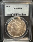 1878-S Morgan Silver Dollar $1 PCGS MS64