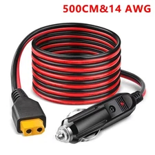 Cigarette Lighter to XT90 Adapter Extension Cable 14AWG 16.4 FT for Solar Panel