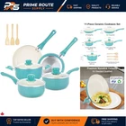 Luxury Turquoise Induction-Compatible Cookware Set - 11 Essentials Included