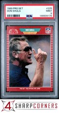 1989 PRO SET #225 DON SHULA DOLPHINS HOF PSA 9