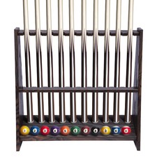 Billiard Cue Rack Wooden Pool Stick Stand Cue Holder Billiards Club 8/10 Holes