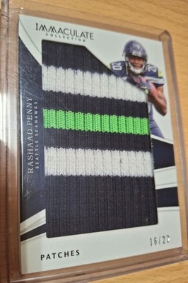 Rashaad Penny /22 PLAYER WORN PATCH Karte Seattle Seahawks Panini Immaculate