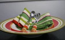 Large Pasta Bowl with Utensils And 4 Plate Napkins