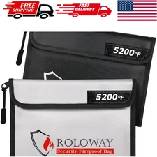 Travel-Friendly Fireproof Bags 9.6 x 6.6 in - 5200°F Protection for Valuables