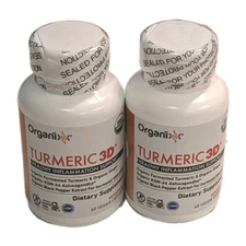 Organix Turmeric 3D Healthy Inflammatory Support 60 Veggie Ct 2-Pack- Exp4/2027 